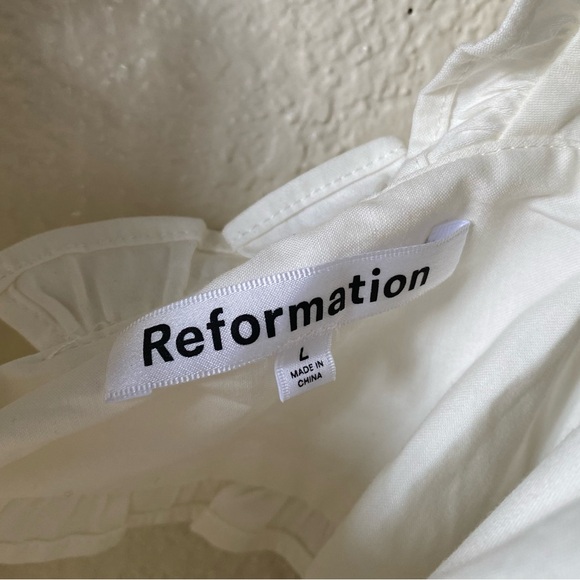 Reformation Liah Dress in White Tie Back NEW - Picture 7 of 10